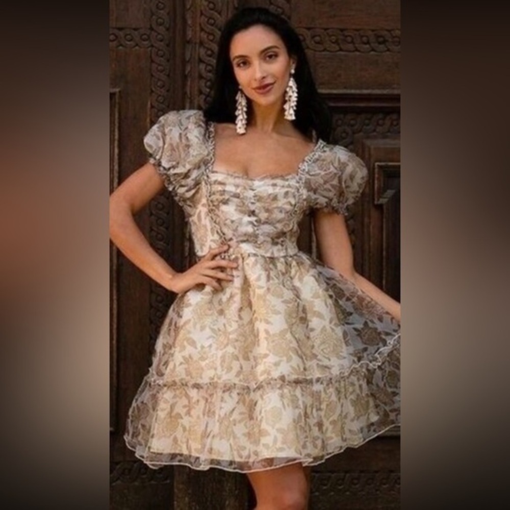 Joy folie Mía Floral Puff Sleeve Dress. Size XXL